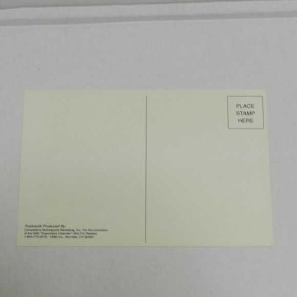 Vintage 1992 "Superstar Calendars" set NASCAR Postcard Competitive Motorsports A - Picture 8 of 8